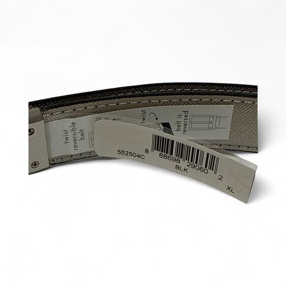 Michael by Michael Kors Twist Reversible Leather Belt – Black & Silver (XL) - Picture 7 of 12